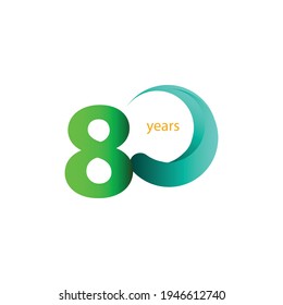 80 Years Anniversary Celebration Vector Template Design Illustration