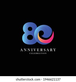 80 Years Anniversary Celebration Vector Template Design Illustration