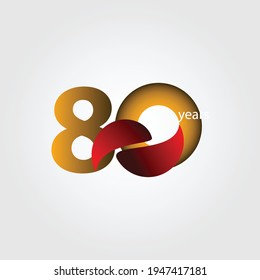 80 Years Anniversary Celebration Vector Template Design Illustration