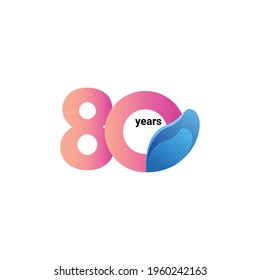 80 Years Anniversary Celebration Vector Template Design Illustration