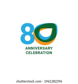 80 Years Anniversary Celebration Vector Template Design Illustration