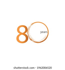 80 Years Anniversary Celebration Vector Template Design Illustration