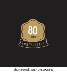Ilustración de diseño de plantillas vectoriales de celebración de 80 años