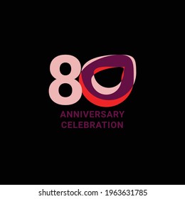 80 Years Anniversary Celebration Vector Template Design Illustration