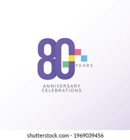 80 Years Anniversary Celebration Vector Template Design Illustration