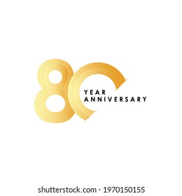 80 Years Anniversary Celebration Vector Template Design Illustration