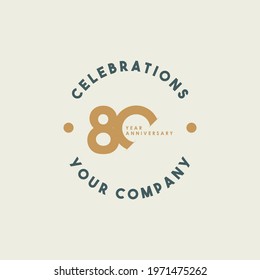 80 Years Anniversary Celebration Vector Template Design Illustration