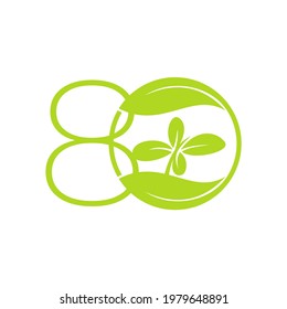 Ilustración de diseño de plantillas de vectores de celebración de 80 años. Vector Eps10