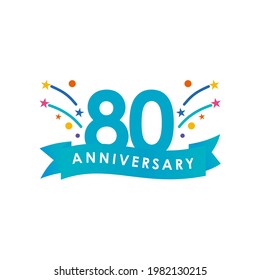 80 Years Anniversary Celebration Vector Template Design Illustration. Vector Eps10