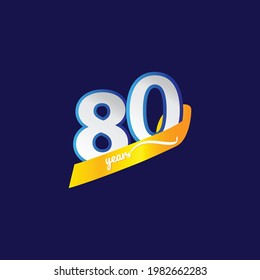 80 Years Anniversary Celebration Vector Template Design Illustration