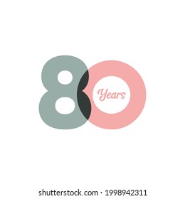 Ilustración de diseño de plantillas vectoriales de celebración de 80 años