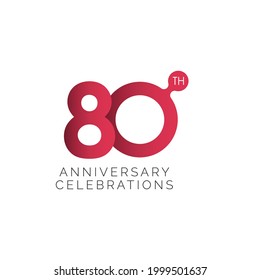 Ilustración de diseño de plantillas vectoriales de celebración de 80 años