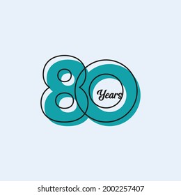 Ilustración de diseño de plantillas vectoriales de celebración de 80 años