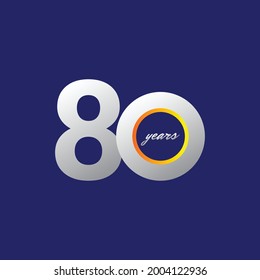 Ilustración de diseño de plantillas vectoriales de celebración de 80 años