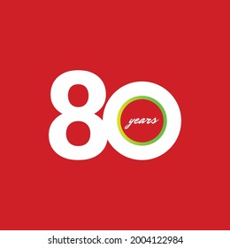 80 Years Anniversary Celebration Vector Template Design Illustration