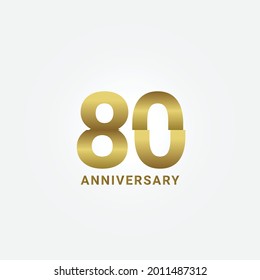 80 Years Anniversary Celebration Vector Template Design Illustration