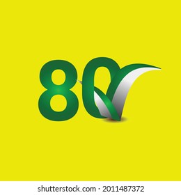 80 Years Anniversary Celebration Vector Template Design Illustration
