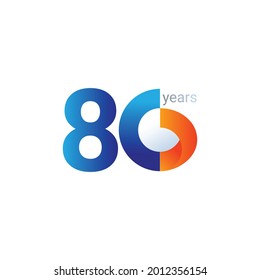 80 Years Anniversary Celebration Vector Template Design Illustration