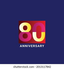 80 Years Anniversary Celebration Vector Template Design Illustration