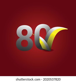 80 Years Anniversary Celebration Vector Template Design Illustration