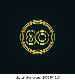 80 Years Anniversary Celebration Vector Template Design Illustration