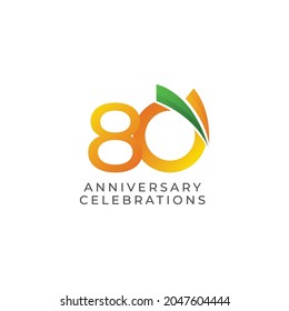 80 Years Anniversary Celebration Vector Template Design Illustration