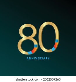 80 Years Anniversary Celebration Vector Template Design Illustration