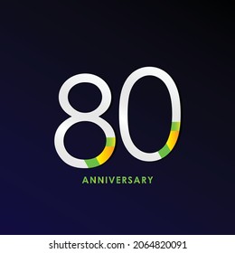 80 Years Anniversary Celebration Vector Template Design Illustration