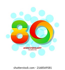 80 Years Anniversary Celebration Vector Template Design Illustration