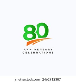 80 Years Anniversary Celebration Vector Template Design Illustration