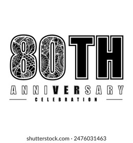 80 years anniversary celebration vector template design illustration