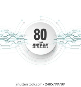 80 years anniversary celebration vector template design illustration