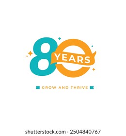 80 Years Anniversary Celebration Vector Template Design Illustration