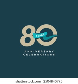 80 Years Anniversary Celebration Vector Template Design Illustration
