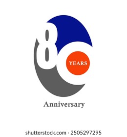 80 years anniversary celebration , vector template design illustration