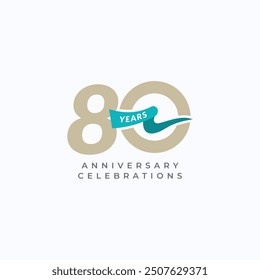 80 Years Anniversary Celebration Vector Template Design Illustration