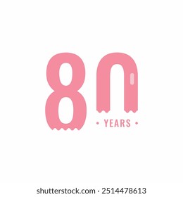 80 Years Anniversary Celebration Vector Template Design Illustration