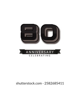 80 years anniversary celebration vector template design illustration