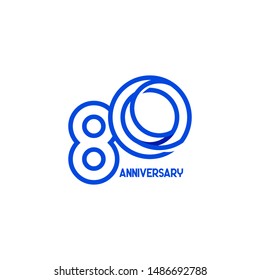 80 Years Anniversary Celebration Your Company Vector Template Design Illustration