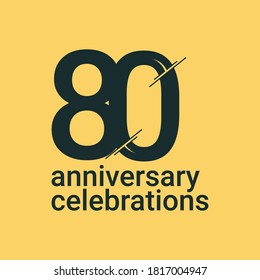 80 Years Anniversary Celebrations Vector Template Design Illustration