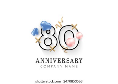 80 years Anniversary design illustration