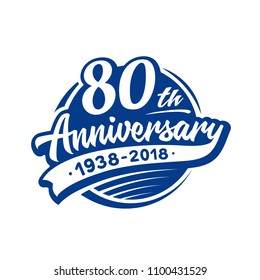 80 years anniversary design template. Vector and illustration. 80th logo.