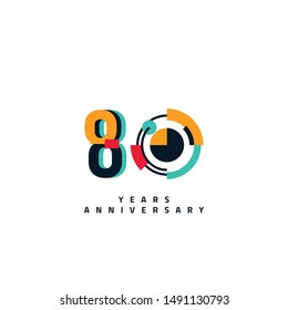 80 Years anniversary design template