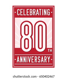 80 years anniversary design template. Vector and illustration