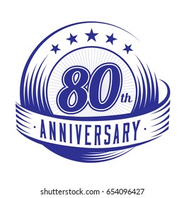 80 years anniversary design template. Vector and illustration. 80th logo.
