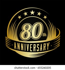 80 years anniversary design template. Vector and illustration. 80th logo.