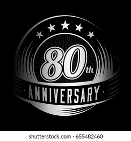 80 years anniversary design template. Vector and illustration. 80th logo.