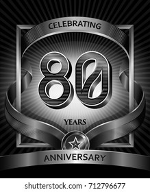 80 years anniversary design template for invitation, advertising, banner, vector design