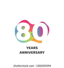 80 Years anniversary design. Vector illustration eps 10