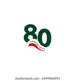 80 años aniversario celebración 3d Vector Plantilla diseño ilustración
